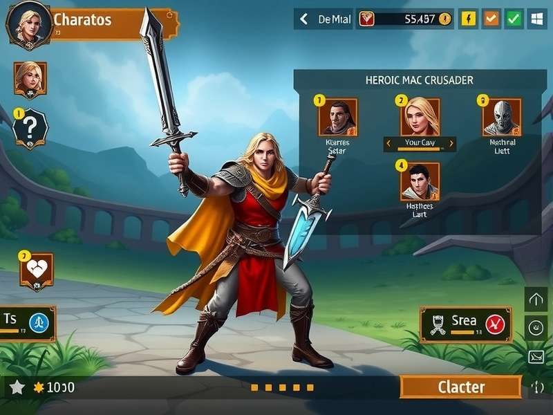 Heroic Mace Crusader gameplay screenshot showing character in battle